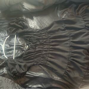 Liberty Black Ruffled V-Neck Dress